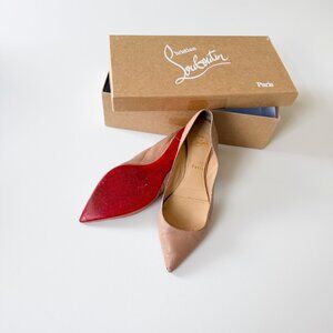 Christian Louboutin nude leather flats Ballalla Flat Nappa IT 39.5